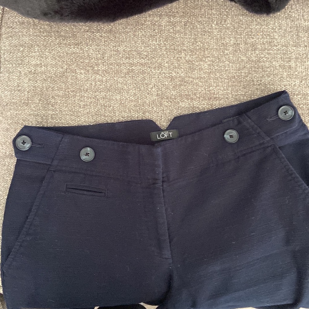 Loft Marisa Trouser Pants slacks dress navy size 2 bootcut flare - Picture 4 of 5